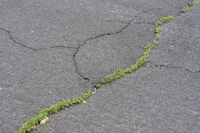 cracked driveway